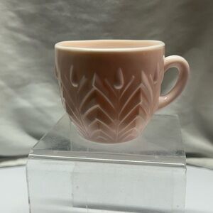 Jeanette shell pink milk glass punch bowl cup
